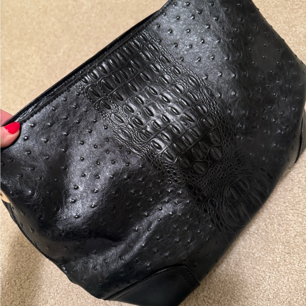 Black Textured Handbag